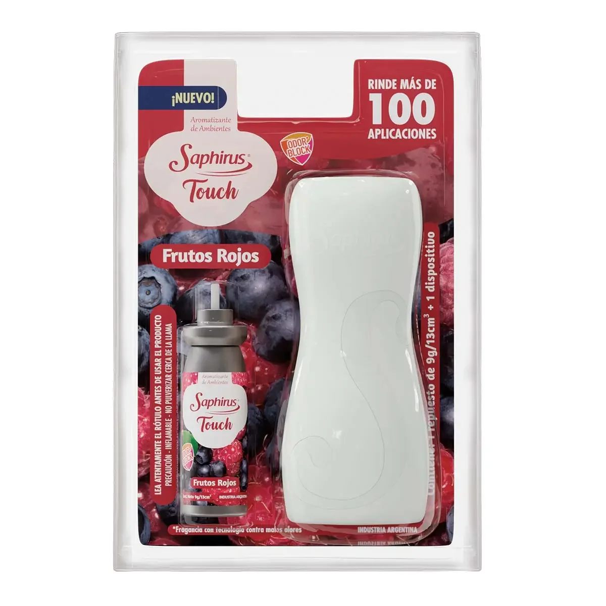 Repuesto Touch Frutos Rojos + Dispositivo White - 9 grs/13 ml + 1 dispositivo